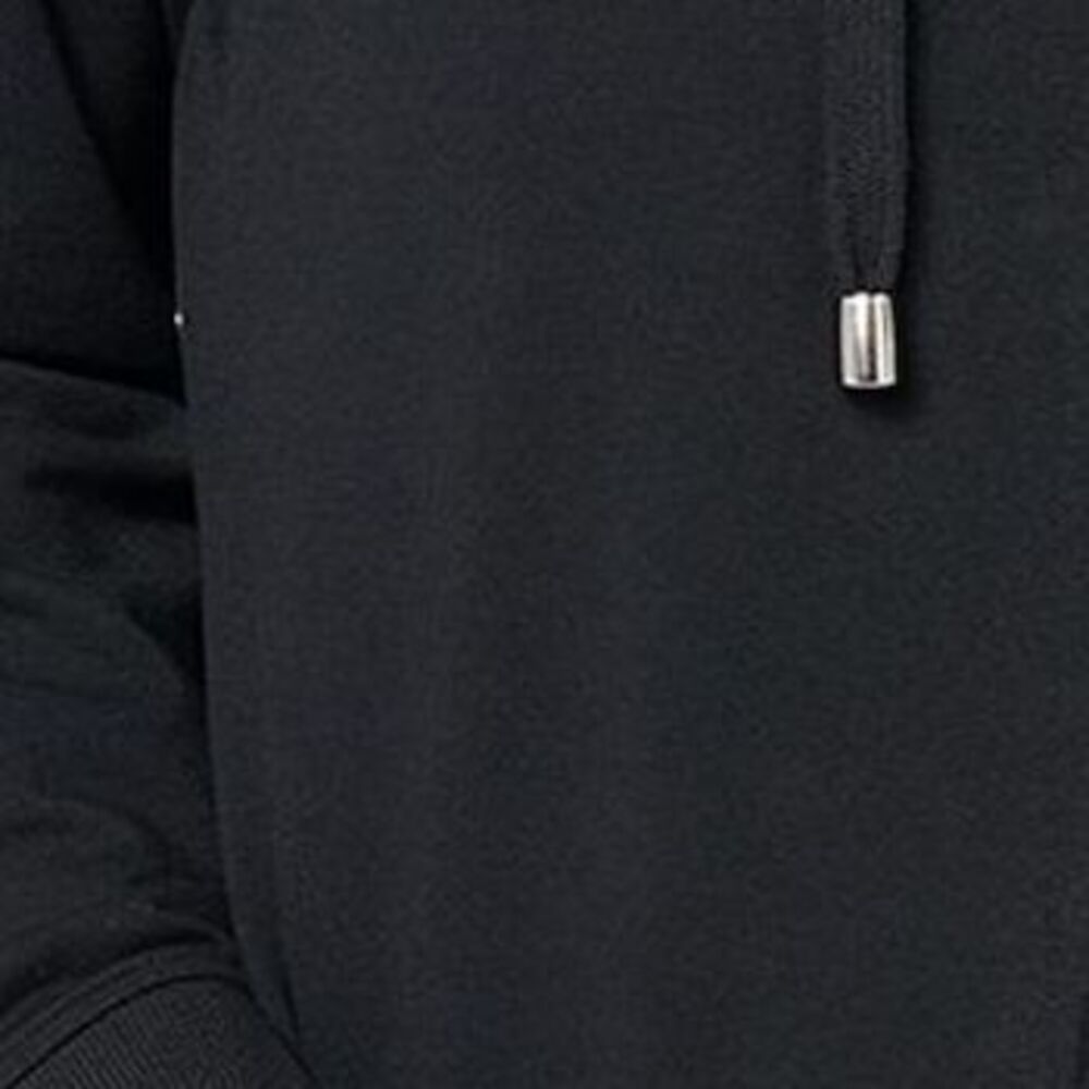 Denim & Co. Women's Plus Sz Jacket 1X Active French Terry Hooded Black - Picture 2 of 4